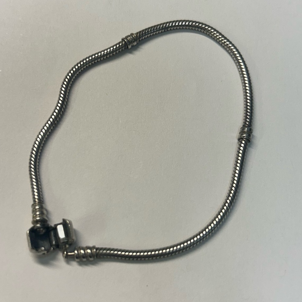 Pandora sterling Silver Snake Chain ankle Bracelet  9” - Picture 6 of 10